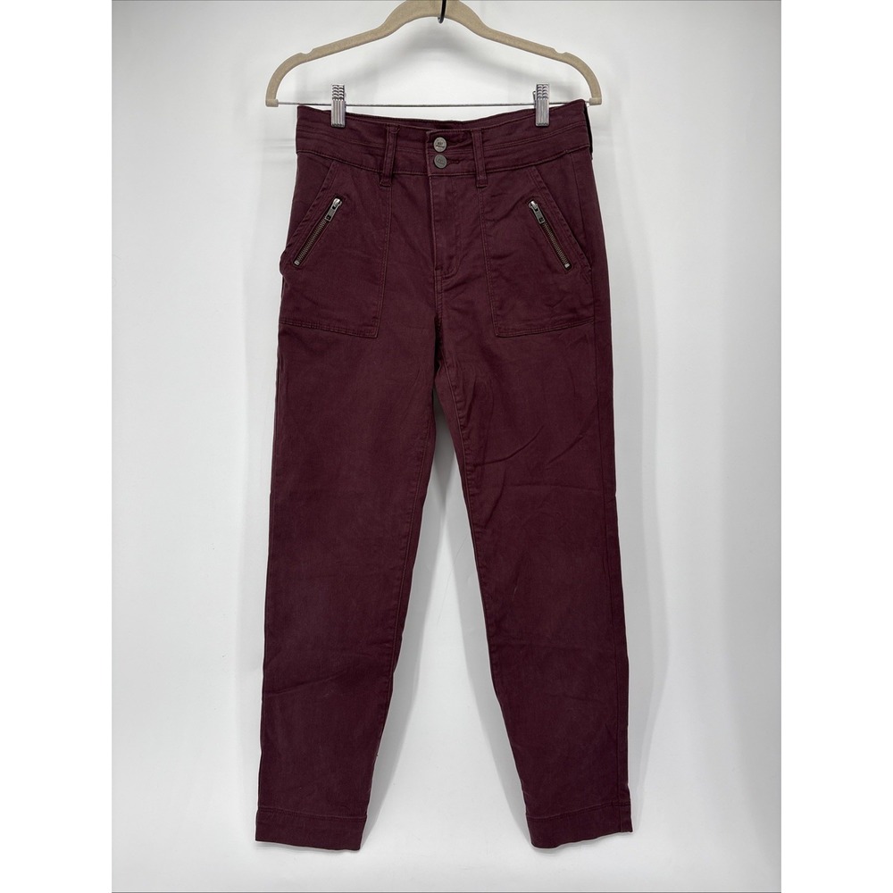 KUT from the Kloth Pants 6 Burgundy High Rise Ankle Straight Leg‎ Raisin Trouser
